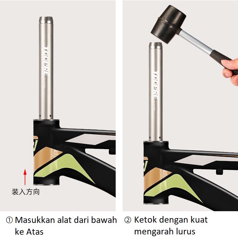 Alat ketok pembuka Headset cup remover tool bongkar tapered oversize sepeda