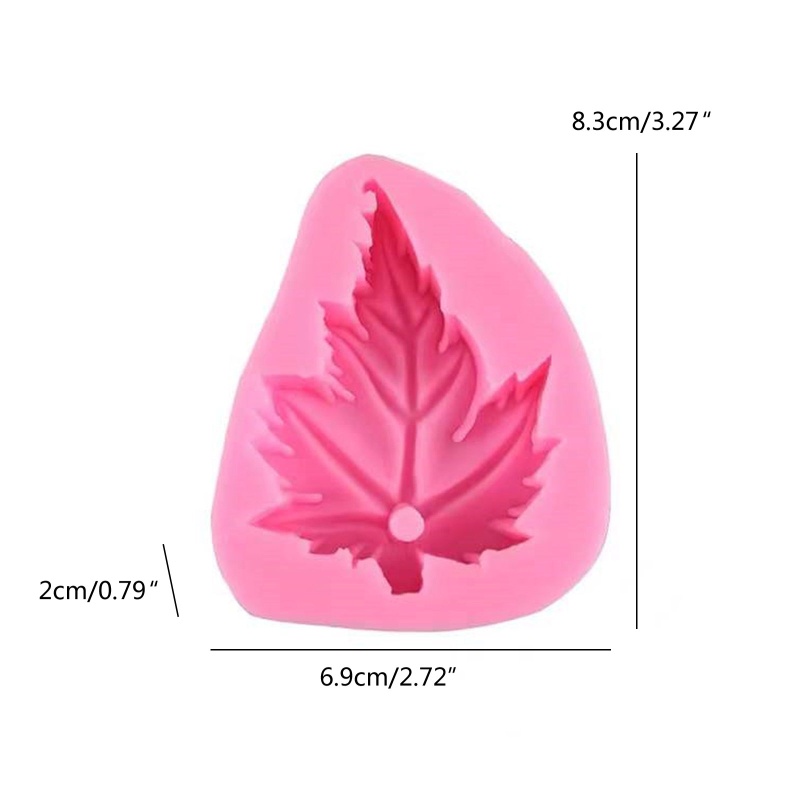 SIY  Leaves Shaped Handmade Keychain Silicone Mold with Hole for DIY Cupcake Decor