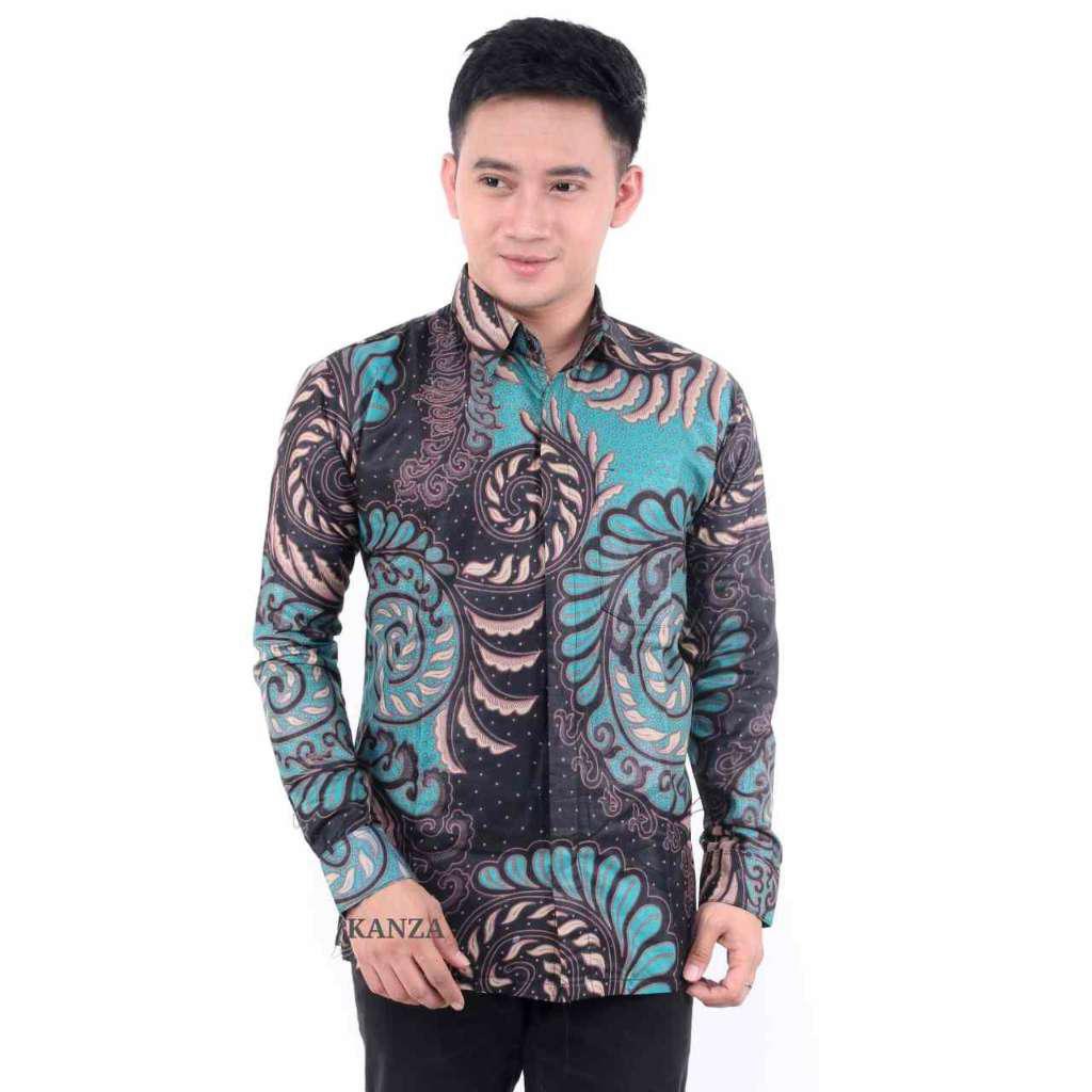 Bac039 Size M L Xl Bswart Batik Hrb026 Kenongo Kemeja Batik Lengan Panjang Padi Pekalongan