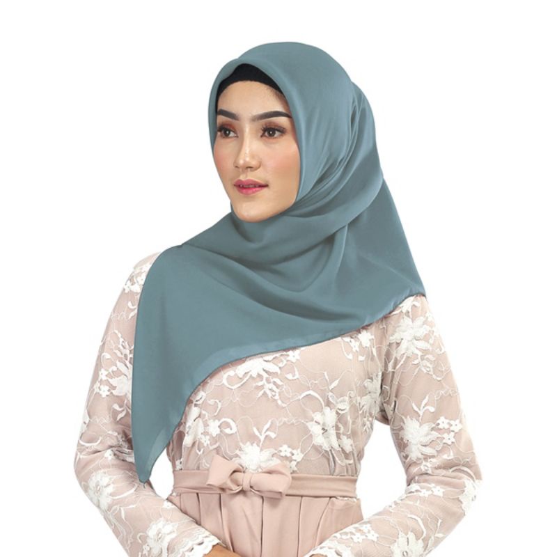 Hijab segi empat polos premium branded Kerdung Segi 4 Wanita Hijab Zaneta PM 96