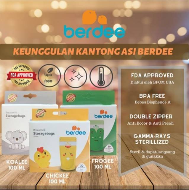 BERDEE Breastmilk Storage Bags 100ml isi 30 pcs KANDILA KDL 005-2 Kantong Asi 120 ml 200ml