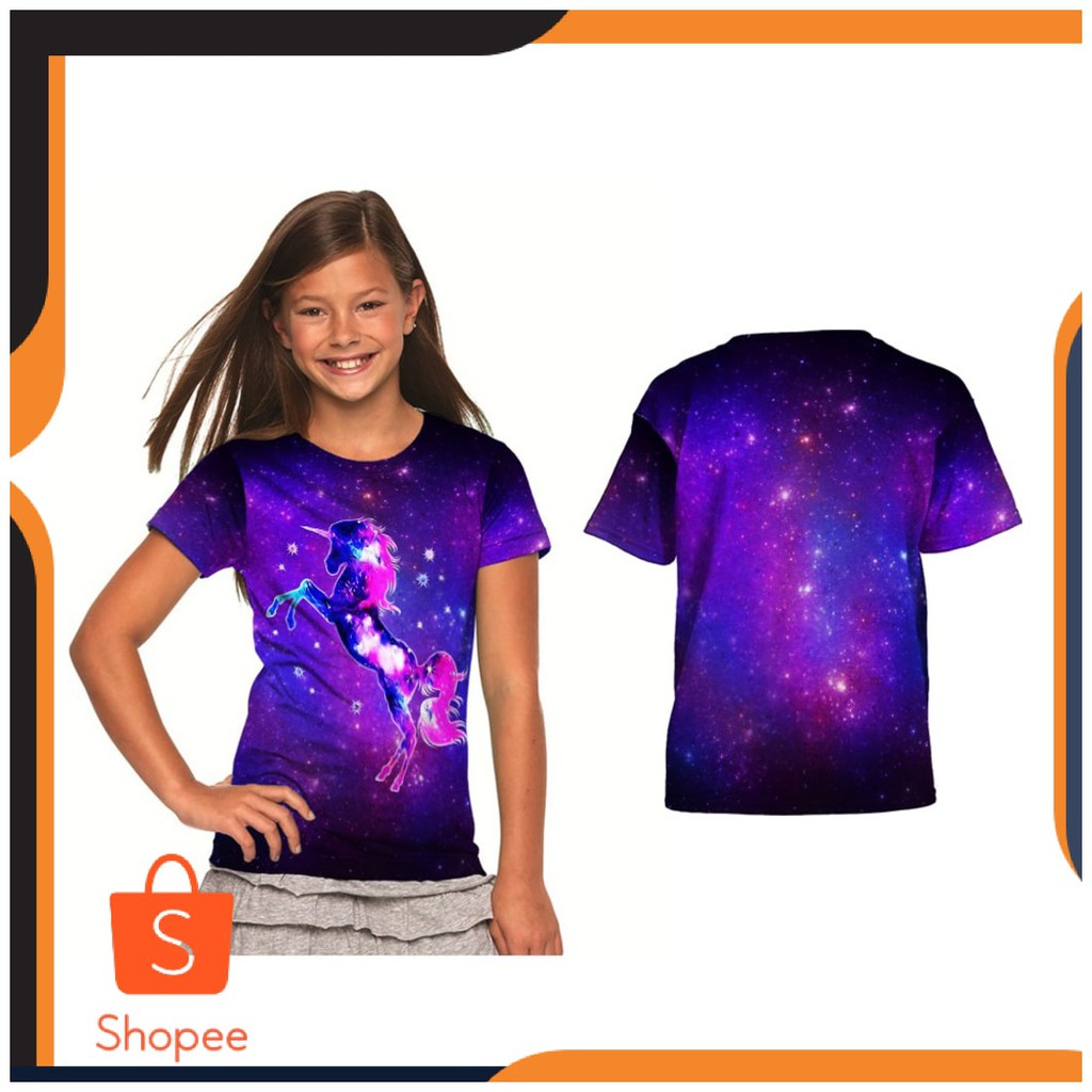 BEST SELLER - Kaos Baju Anak Unicorn Galaxy Fullprint
