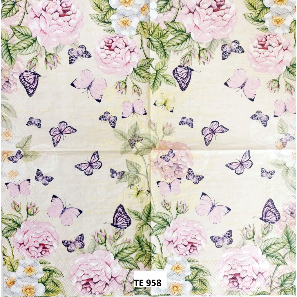 Tisu  Napkin Kerajinan  Decoupage Eropah 33X33 CM TE 958 TTS