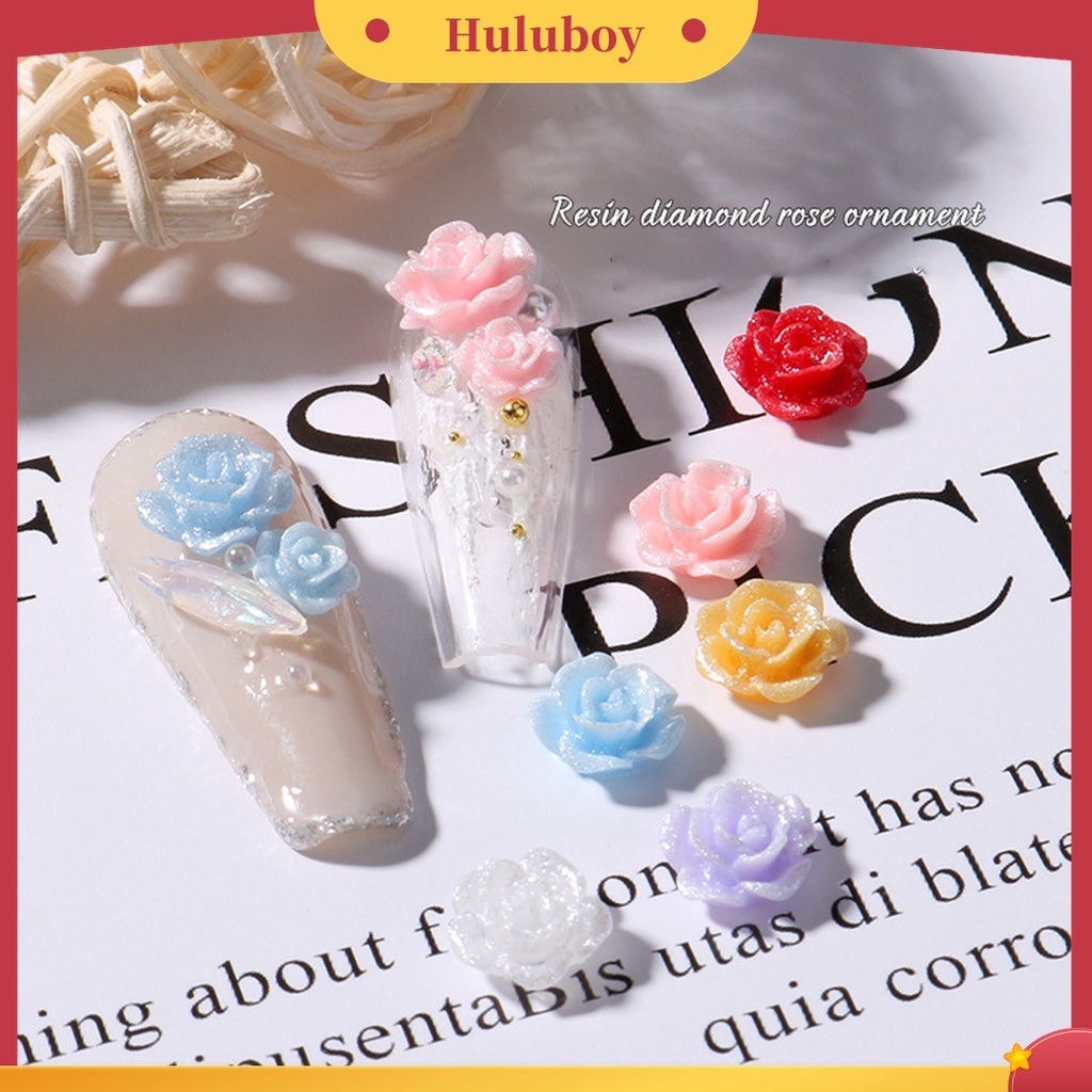 Huluboy Huluboy♡ 100pcs / Set Ornamen Bunga Camellia 3D Bahan Resin Untuk Dekorasi Nail Art Wanita
