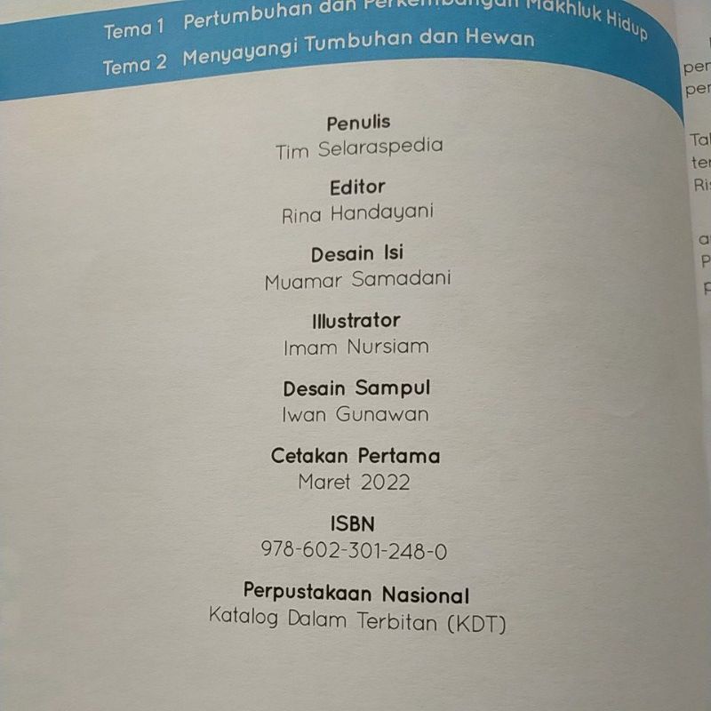 ORI buku teks selaras tematik untuk SD kelas 3A semester 1 penerbit Quadra