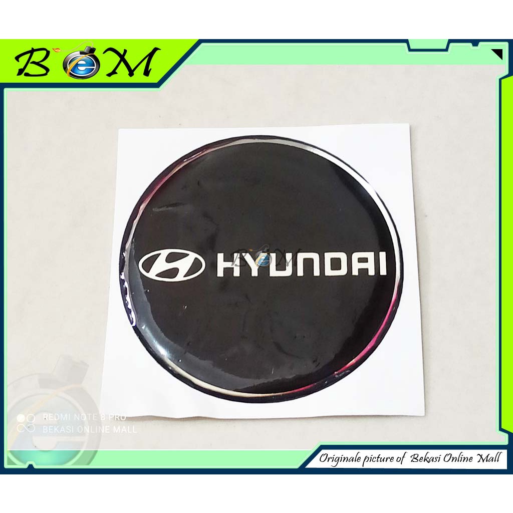 stiker emblem logo timbul dop velg tutup roda mobil hyundai 1