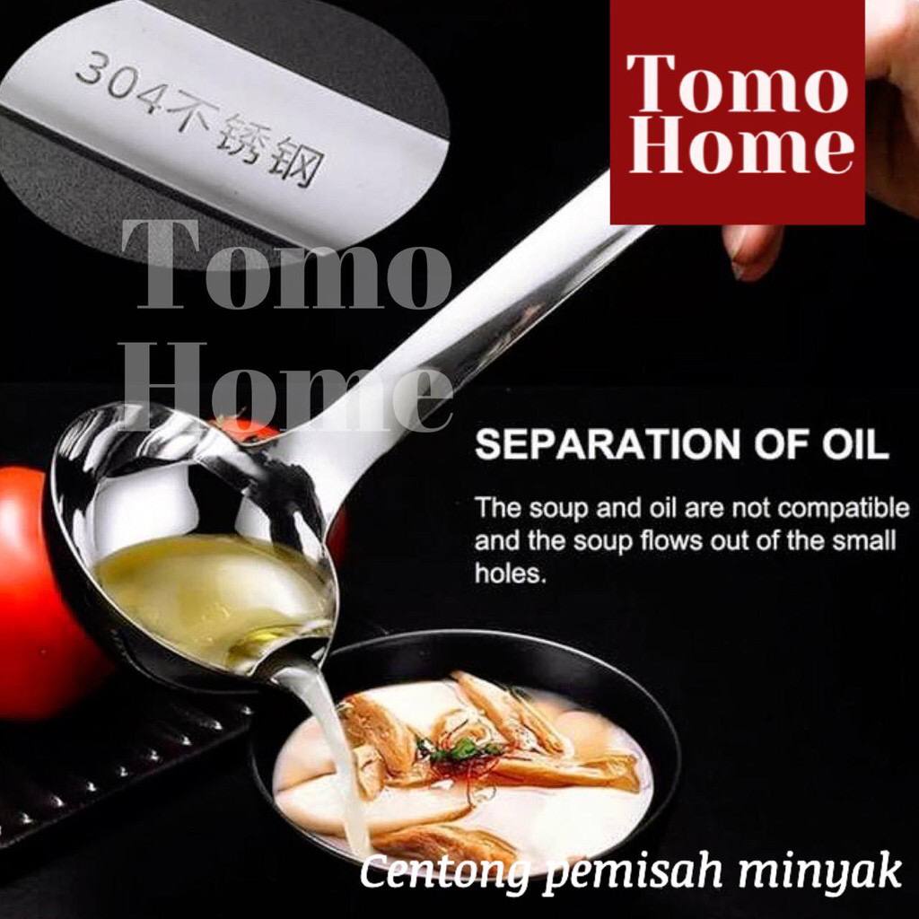 Centong Sendok Ladle Stainless Pemisah Filter Minyak Kuah soup Sup oil sayur santan lemak oil laddle