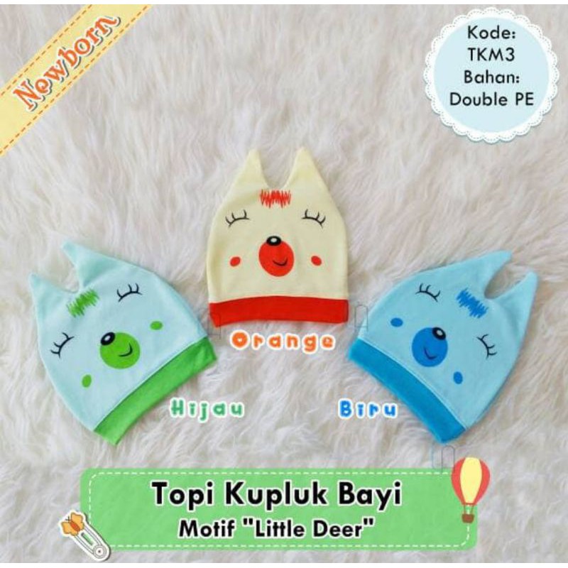 topi kupluk bayi lucu imut baru lahir