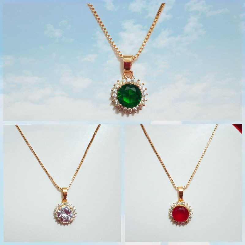 kalung xuping wanita berlapis emas denga mata zircon bb23.