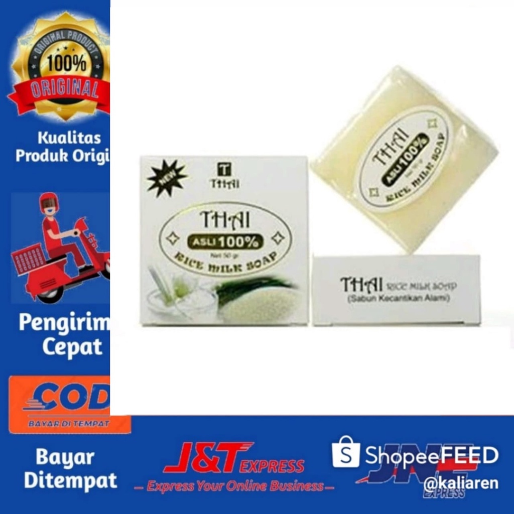 Thai Rice Milk Soap 50gr / Sabun Pemutih / Sabun Beras Susu Whitening