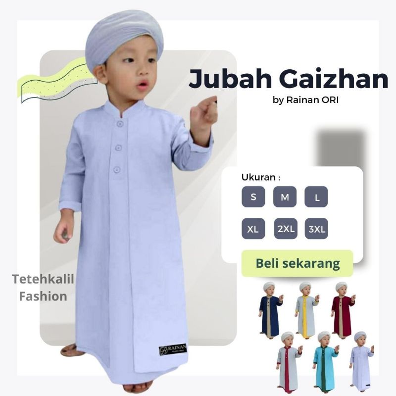 Jubah Anak Gaizhan Free Peci / Jubah Habib Anak by RAINAN ORI / Jubah Anak Terbaru 2021 / Gamis Anak Laki Laki / Jubah Anak