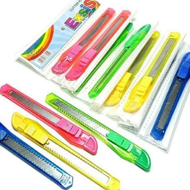 

CUTTER 12pcs CUTTER KECIL KEMASAN RENCENG GROSIR