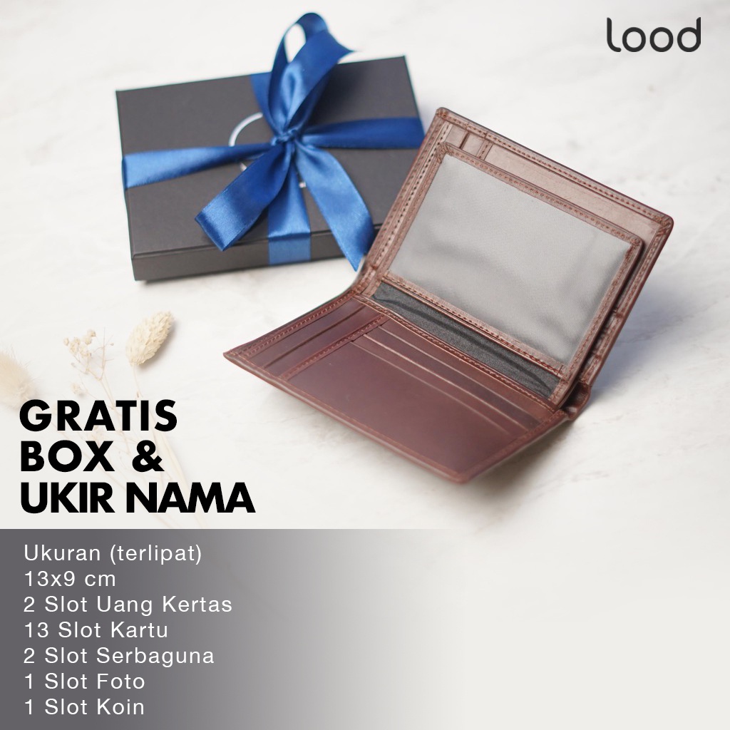 DOMPET PRIA KULIT ASLI ORIGINAL 100% POTRAIT WALLET - GRATIS UKIR NAMA