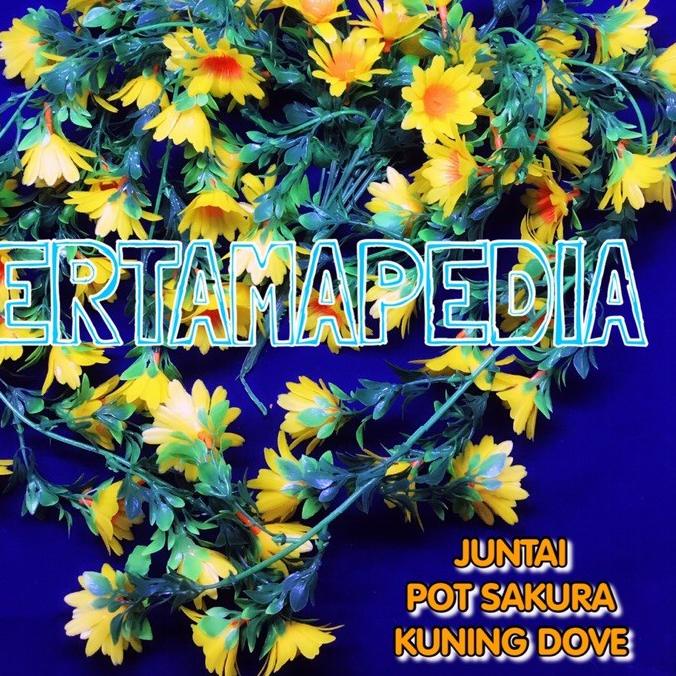 ✮ BUNGA MERAMBAT JUNTAI POT SAKURA/ Bunga Plastik/ Daun Rambat Plastik/ Rumput Plastik/ Busa Bunga G
