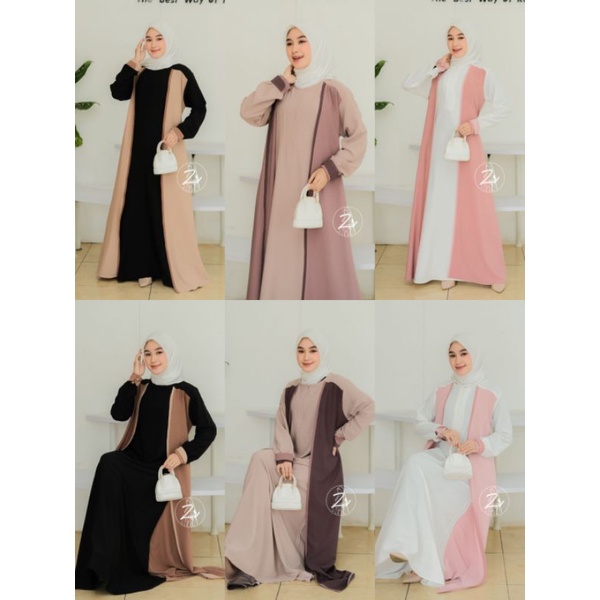 New Arrivall Alifa Dress Ori by ZR/Gamis itycrep terbaru/Gamis ZR/Gamis kelinian/Gamis menyusui/Gami