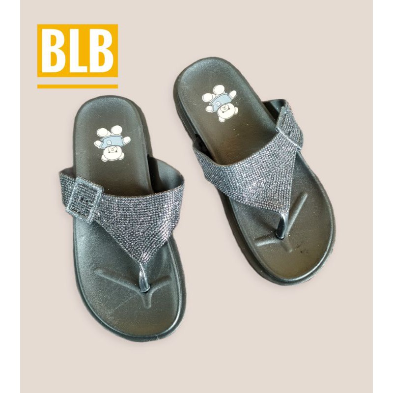 sandal karet anak wanita tanggung jepit glieter