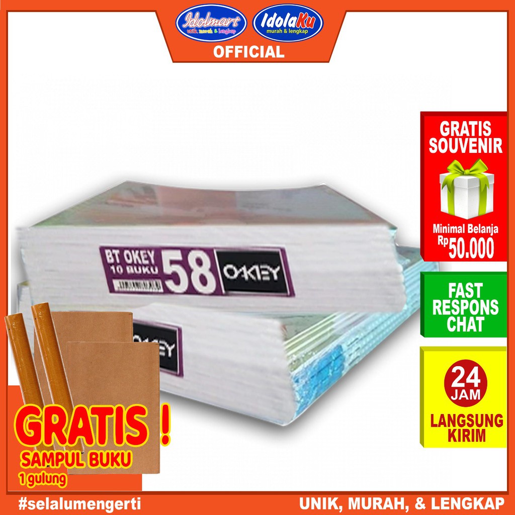 IDOLMART Buku Tulis KIky Okey isi 58 Lembar - 10 Buku Buku Tulis Kiky Idolmart Surabaya