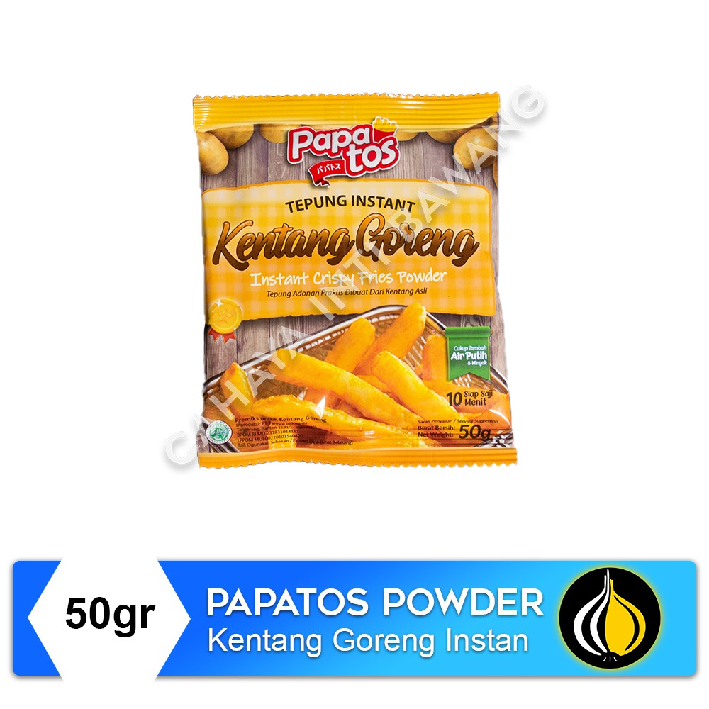 

Papatos Kentang Goreng Instan (Instant Crispy Fries Powder) - 50 Gram
