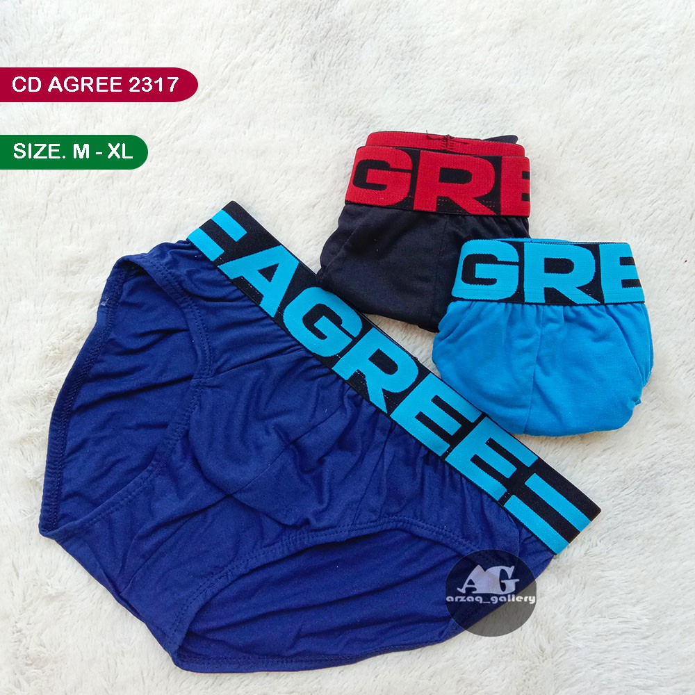 [ isi 3 pcs ]Celana Dalam pria Agree 2317 | CD Agree Karet Boxer