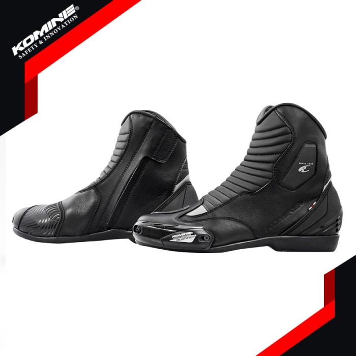 Sepatu Touring KOMINE BK-085 Waterproof Riding Black Short Boots