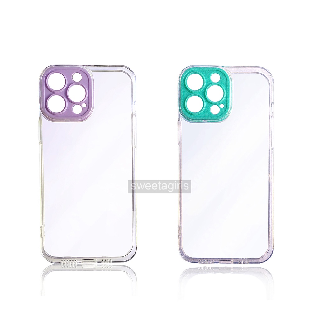 Sofcase Clear dengan Protect Camera Candy - sweetacase.id - untuk iPhone 11 - iPhone 11 Promax - iPhone 12 -  iPhone 12 Pro - iPhone 12 Pro Max - iPhone 13 - iPhone 13 Pro - iPhone 13 Pro Max - Super Presisi- Pelindung Camera Warna Warni