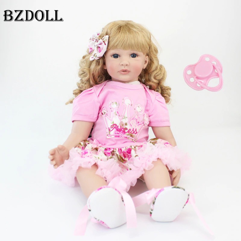 Boneka Barbie 60cm silicona Reborn Baby Doll juguetes de vinilo de 24 pulgadas princesa bebé