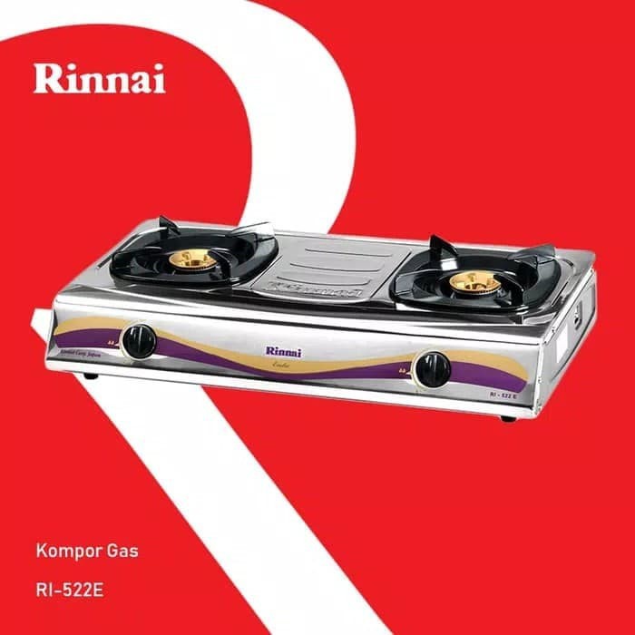 RINNAI Kompor Gas RI 522 E - 2 Tungku - Garansi Resmi 1 Tahun