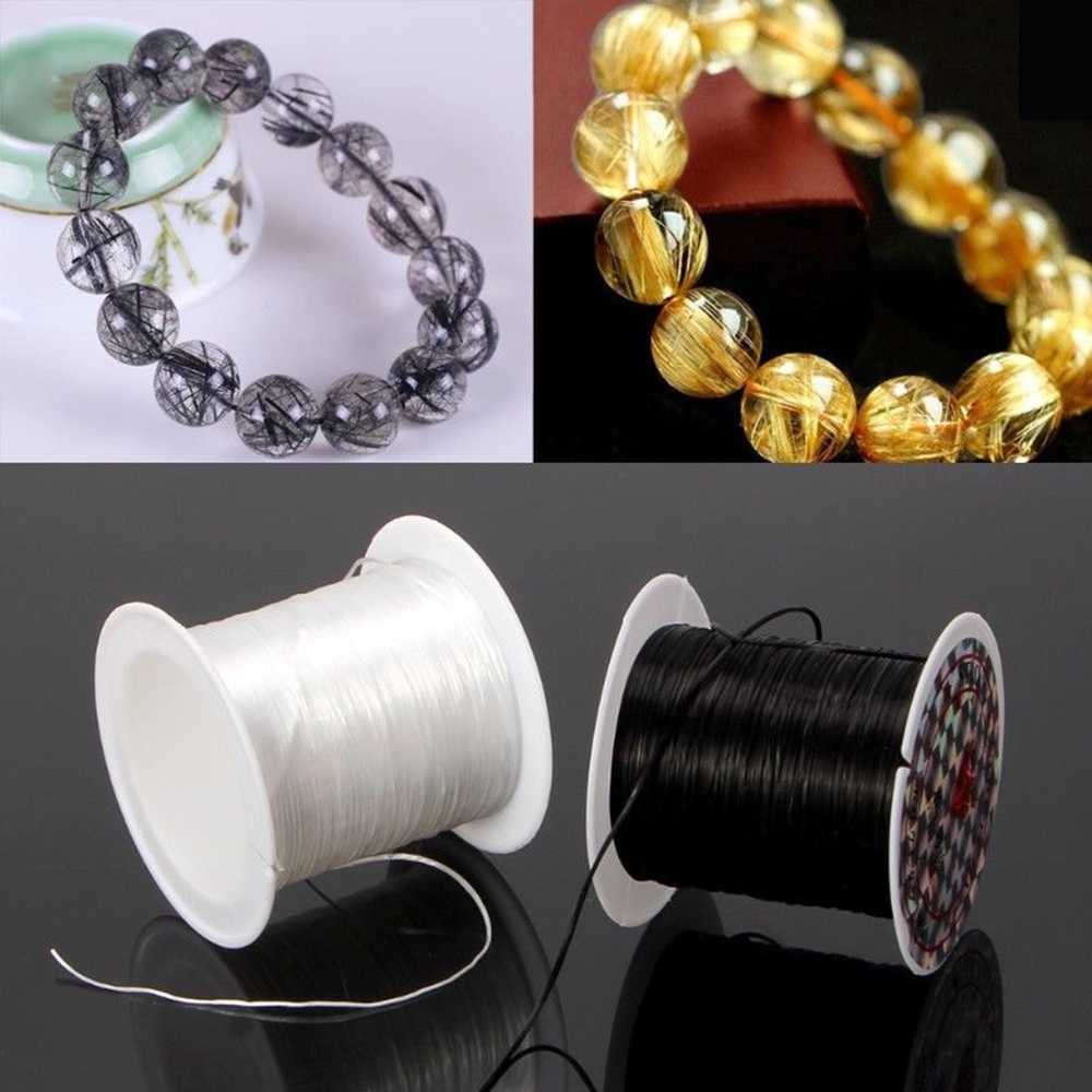 【TERSEDIA &amp; COD】1MM*10M  DIY Membuat Perhiasan Gelang Elastis Transparan Beads Benteng