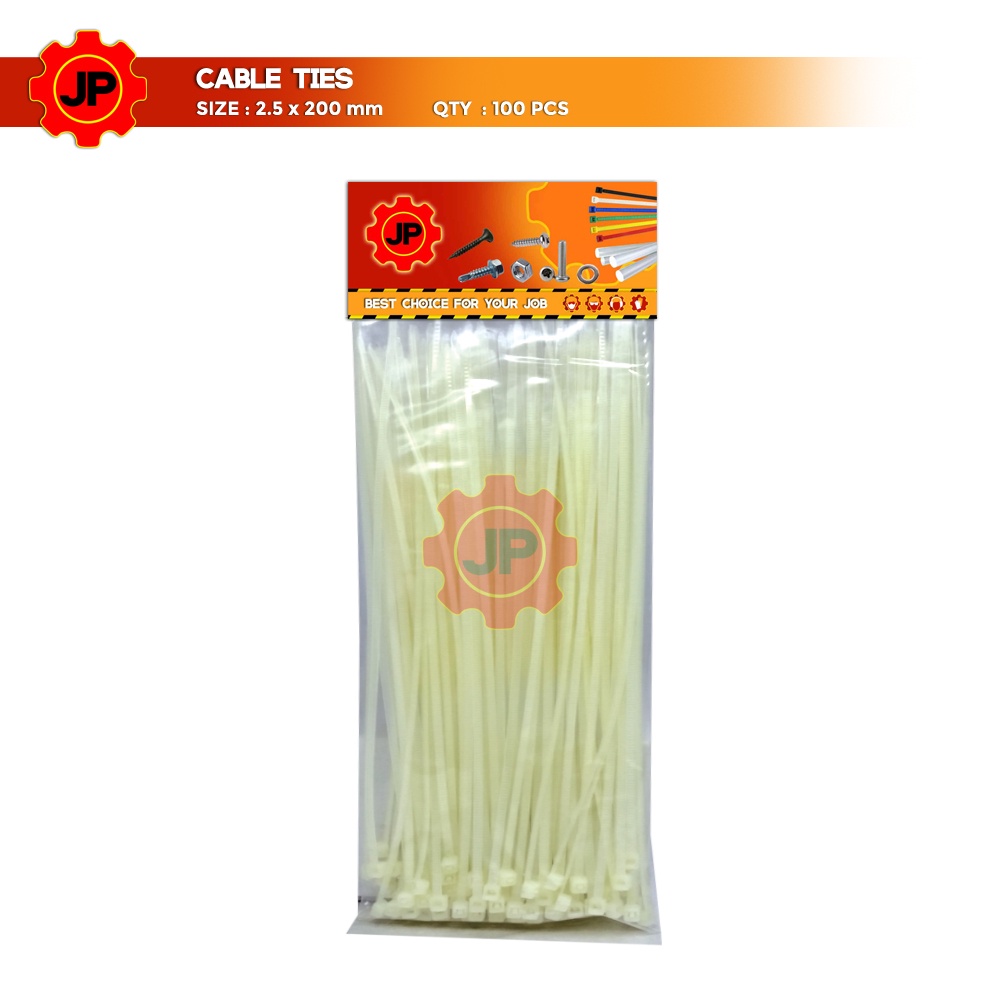 KABEL TIES 2.5 x 200 MM PUTIH - PENGIKAT KABEL TIS - CABLE TIE 100 PCS