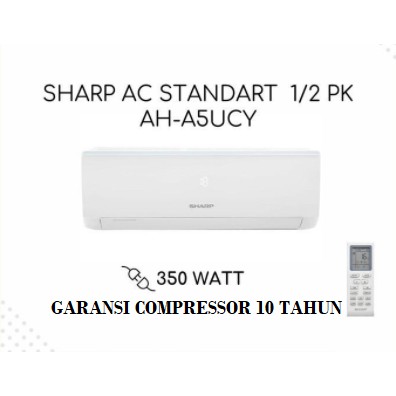 SHARP AC 1/2 PK Turbo Cool 350W AH-A5UCY 5UCY R32 Standard 0.5 PK