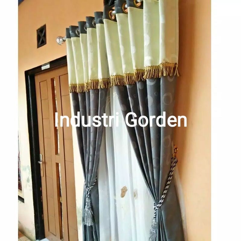 Gorden Poni Jendela Pintu Embos Polkadot Tirai korden gordyn hordeng gordeng murah minimalis
