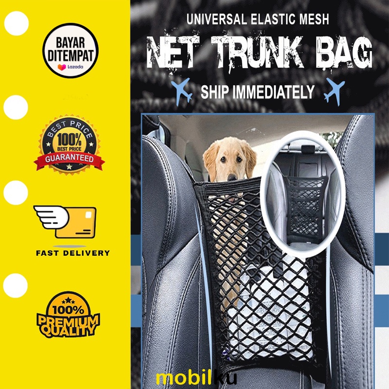 [BISA COD] Tas Jaring penyimpanan Tengah kursi Jok Mobil Car Net Storage Bag