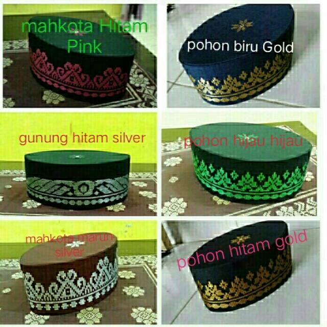 PECI SONGKOK HITAM ANAK DEWASA MUSLIM TENUN SONGKET BATUABARA