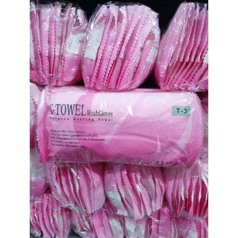 T Towel Wash Gloves Tissue isi 20 Pcs 15 x 25 Cm / Washlap Handuk Waslap