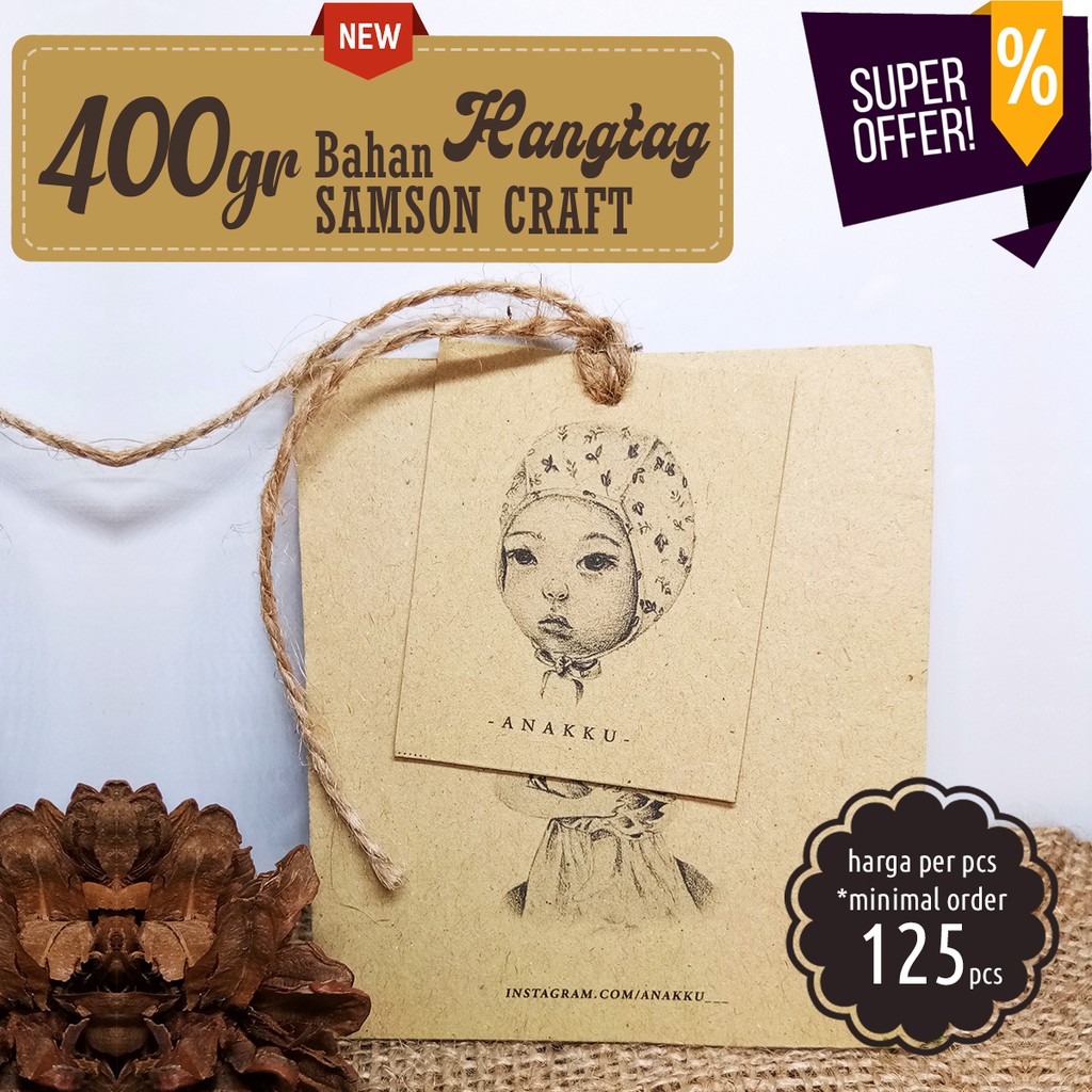 

Hangtag STANDART Samson Craft 400gr (Minimal 125 pcs)