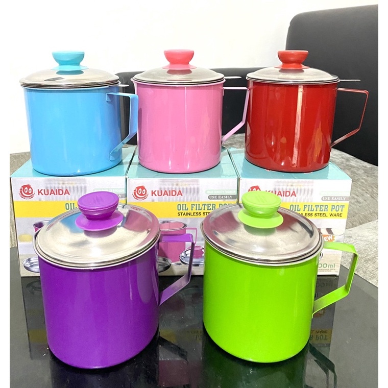 Wadah Saringan Minyak Goreng Anti Karat Premium | Stainless Steel Kitchen Oil Pot