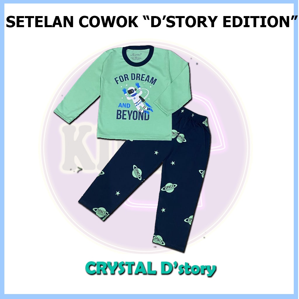 Baju Setelan Celana Panjang Cowok Usia 6 Bulan 1 2 3 4 5 6 7 8 Tahun Setelan Celana Panjang Anak Laki-CRYTAL D'story