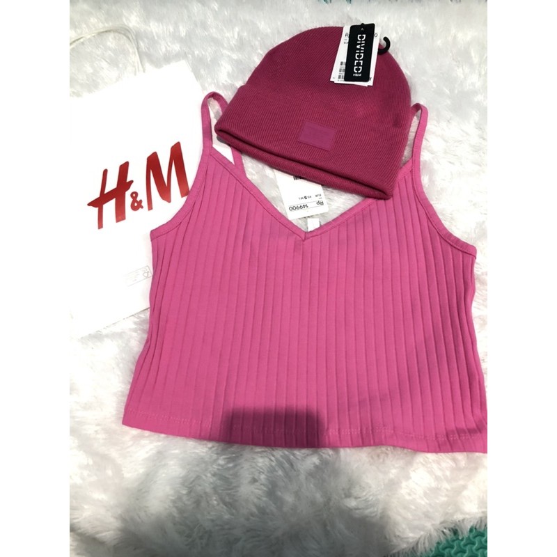 Tanktop & Topi Pink Polos H&M #tanktop #kupluk