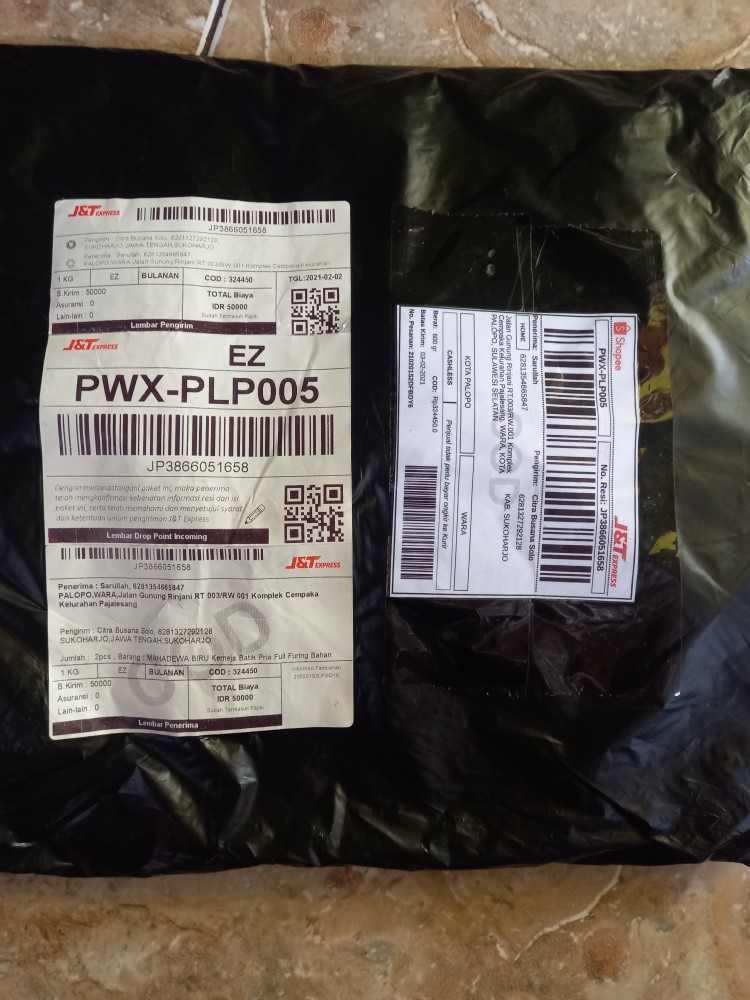 Mahadewa Biru Kemeja Batik Pria Full Furing Bahan Katun Sragenan