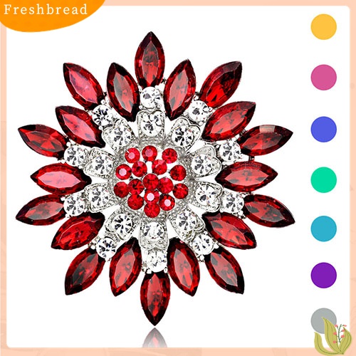 [ TERLARIS]Women Fashion Flower Brooch Crystal Rhinestone Jewelry for Wedding Party Gift