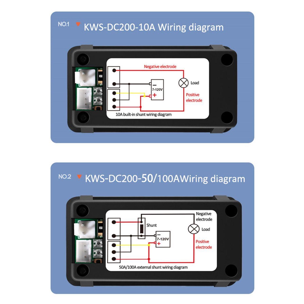 Solighter Voltmeter Ammeter Presisi Tinggi 0-100A Dengan Fungsi Reset DC Wattmeter