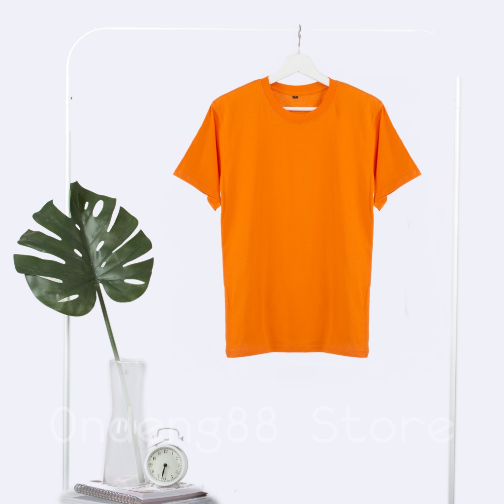 Kaos Pria Polos Lengan Pendek Orange Shopee