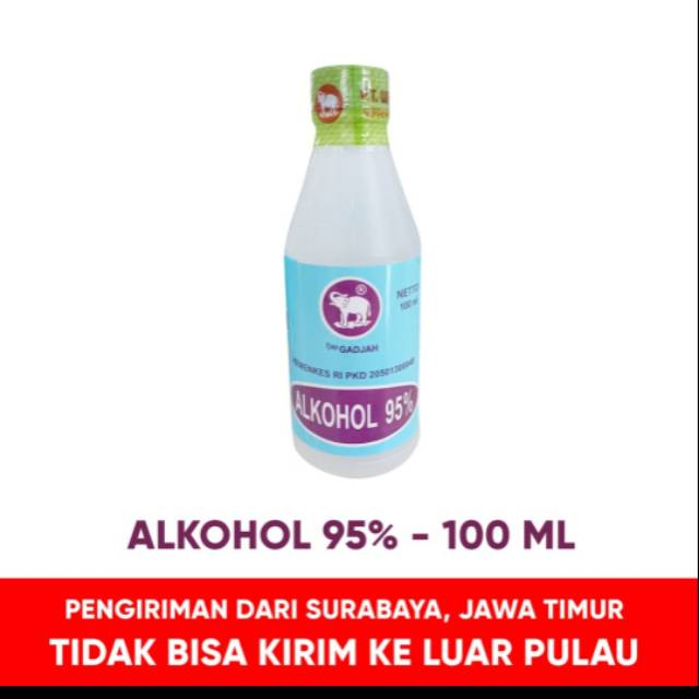 Alkohol 95%  100ml cap gajah