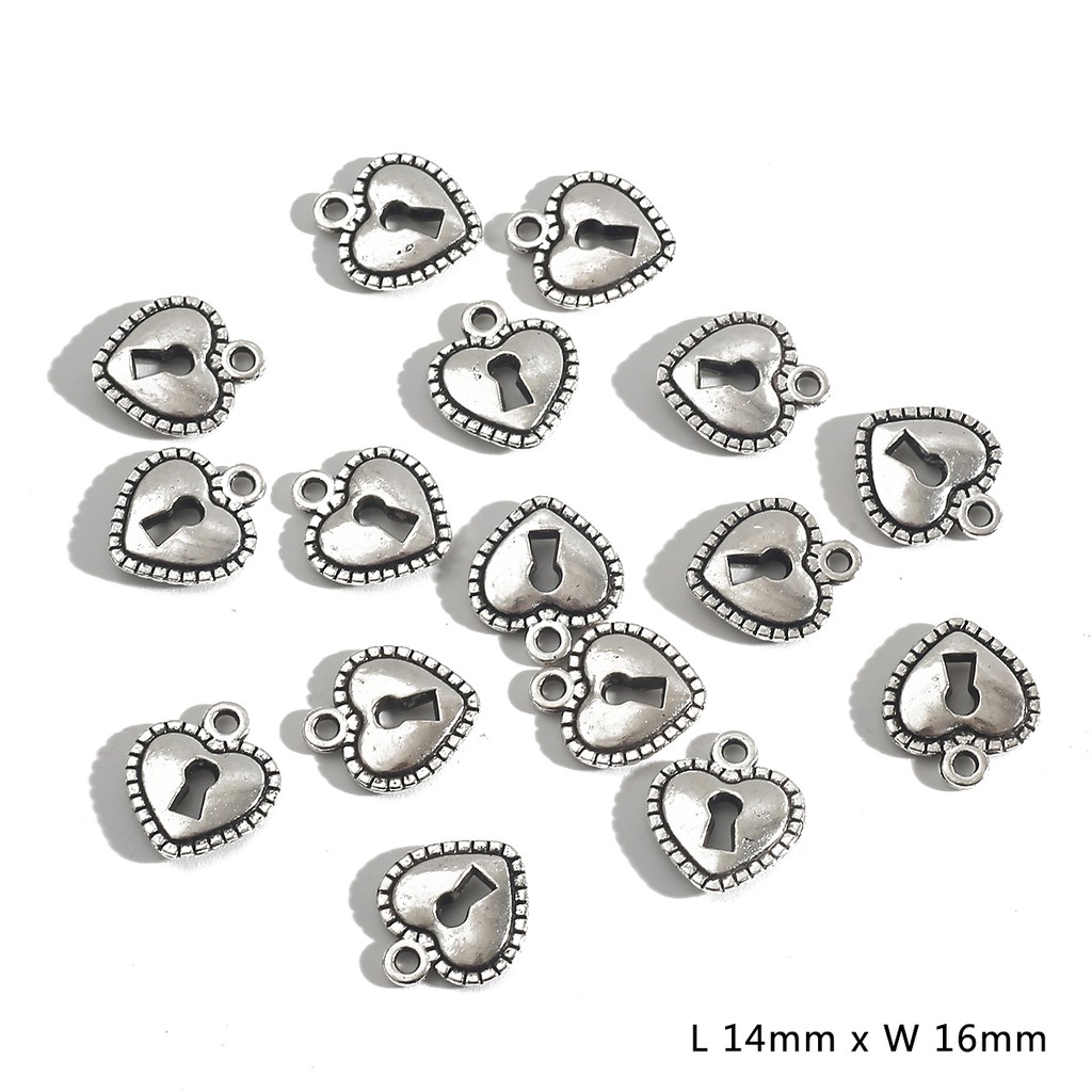 20 / 30pcs / Lot Kunci Dan Gembok Antik Bahan Alloy Warna Silver Ukuran Campur Untuk Membuat Perhiasan