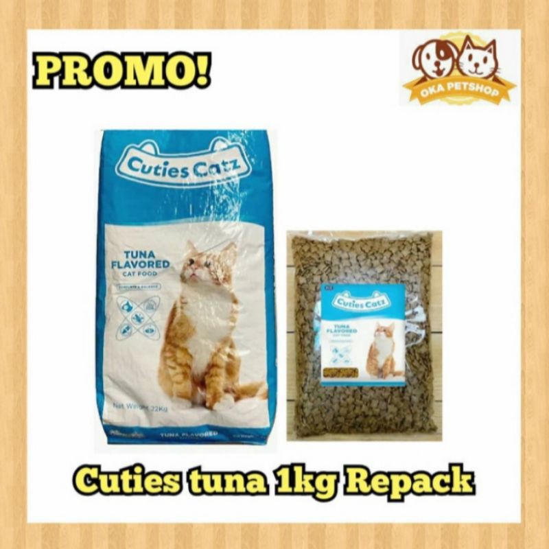 Cuties catz tuna kemasan repack 1kg / makanan kucing dry food cuties catz