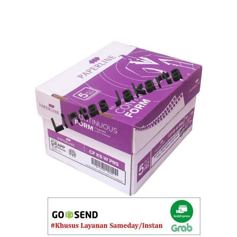 

Continuous Form Ukuran 9,5 Inch x 11 Inch, 5 ply NCR merk Paperline