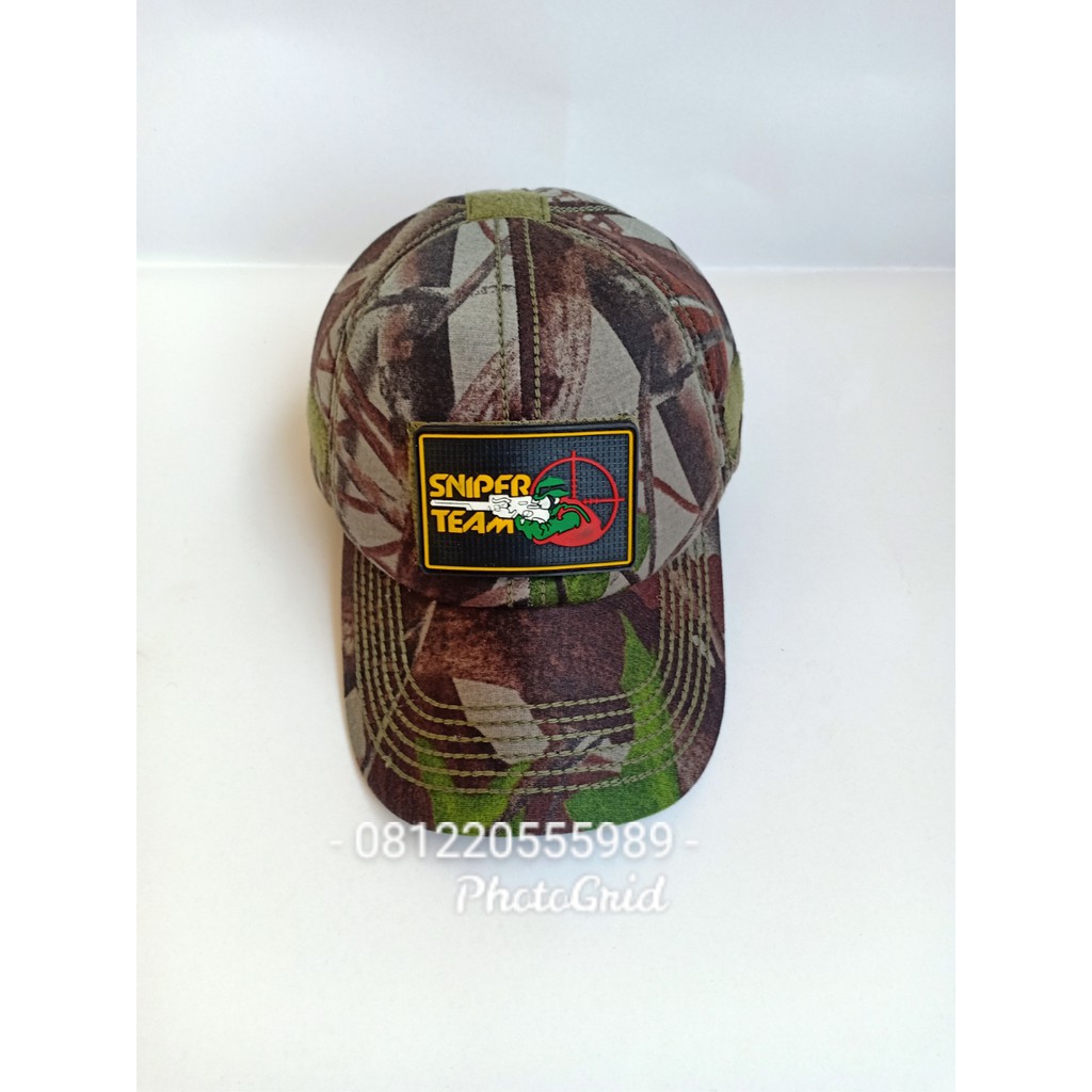 Topi camo perbakin free patch rubber sniper team