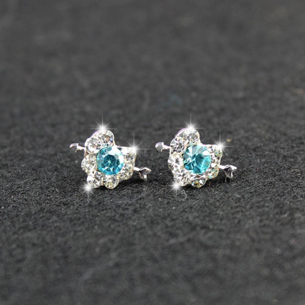 Timekey Anting Tusuk Hias Kristal Berkilau Simple Untuk Wanita A9K3