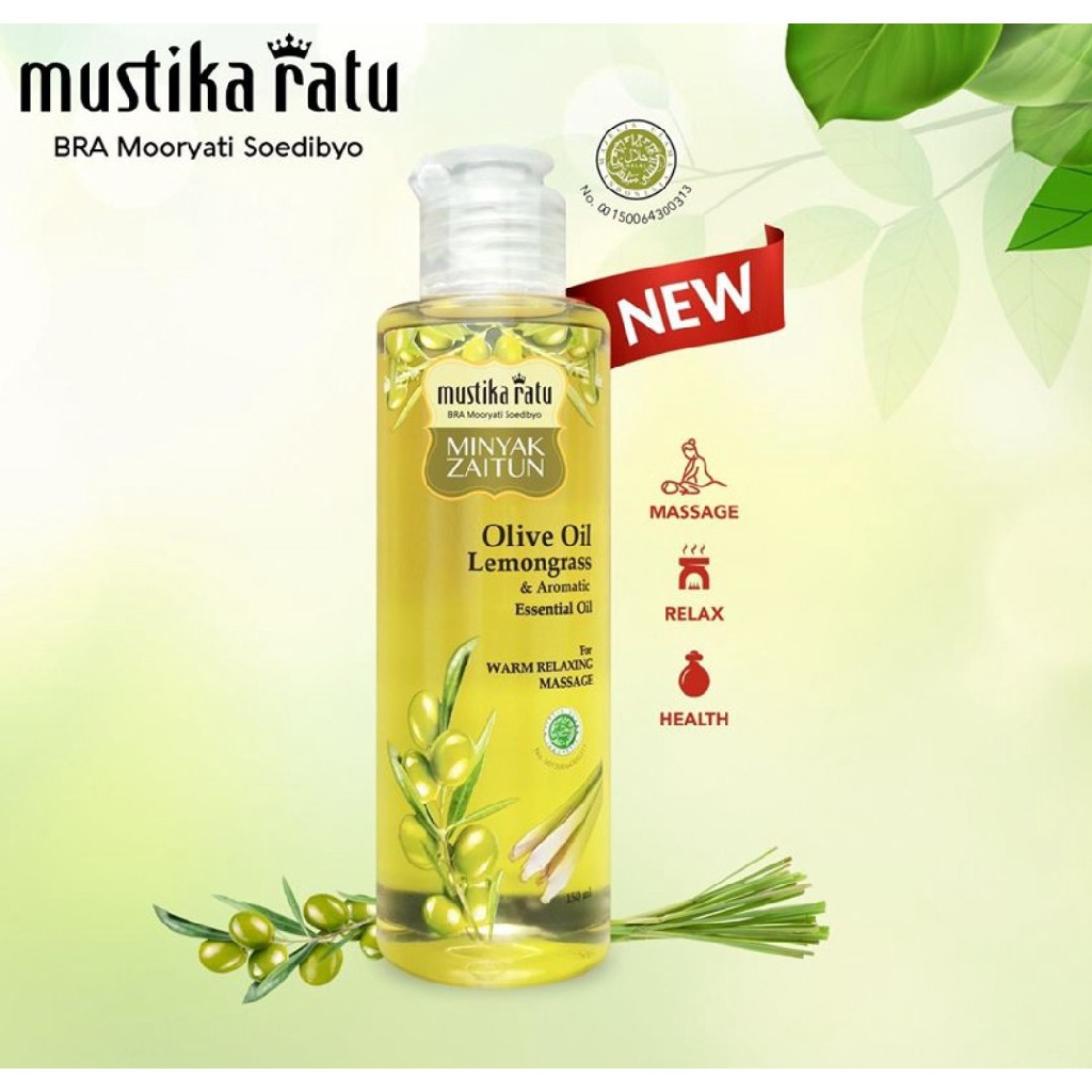 Mustika Ratu Minyak Zaitun Olive Oil Lemongrass Aromatherapy 150ml Indonesia