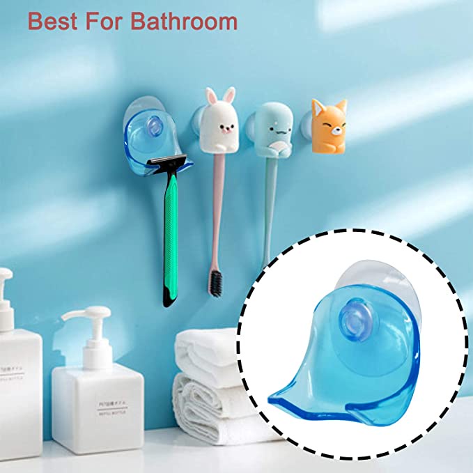 Hot Sale/Tempat Alat Cukur Universal Dengan Suction Cup/Rak Alat Cukur Transparan Gantung Dinding/Rak Penyimpanan Penopang Silet Plastik Aksesoris Kamar Mandi